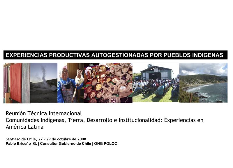 Experiencias productivas autogestionadas en pueblos indígenas