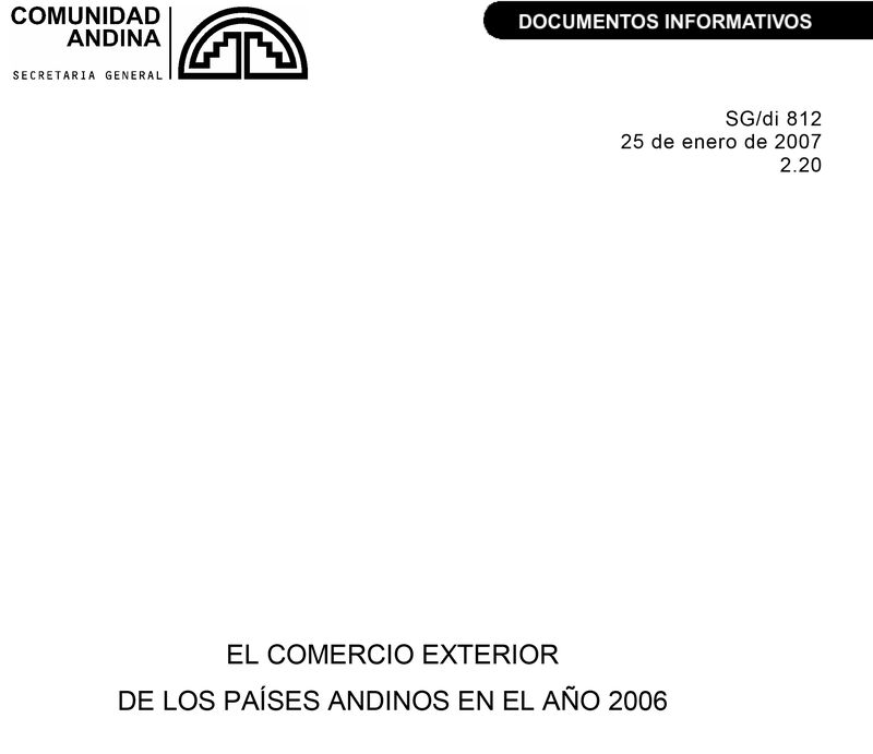 El comercio exterior de los países andinos en el año 2006