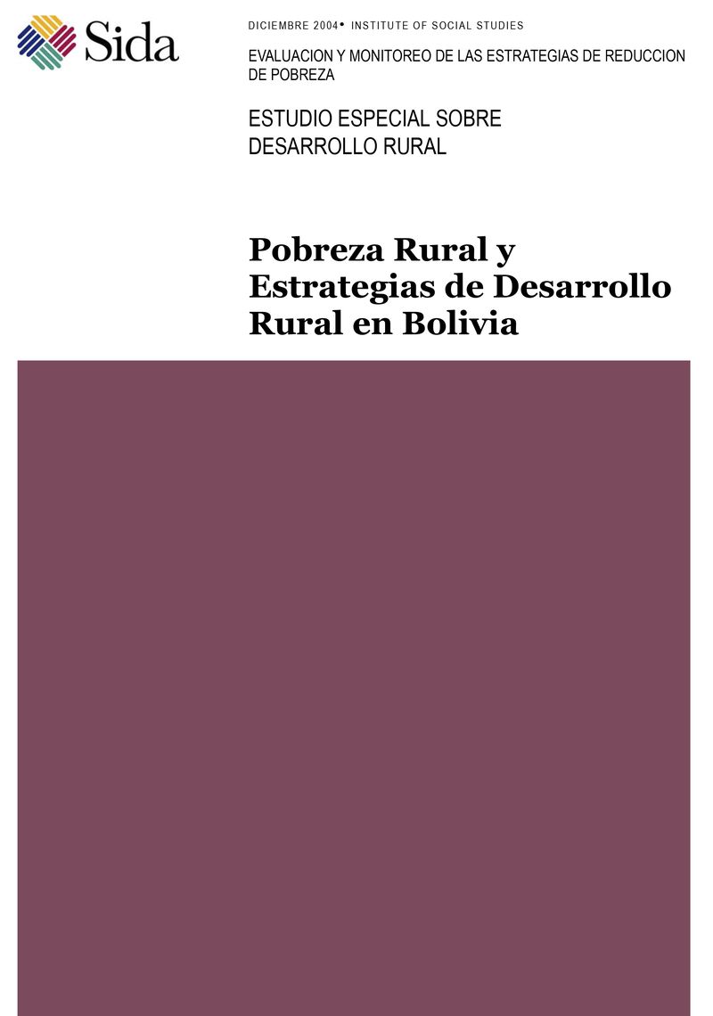 Pobreza Rural y Estrategias de Desarrollo Rural en Bolivia