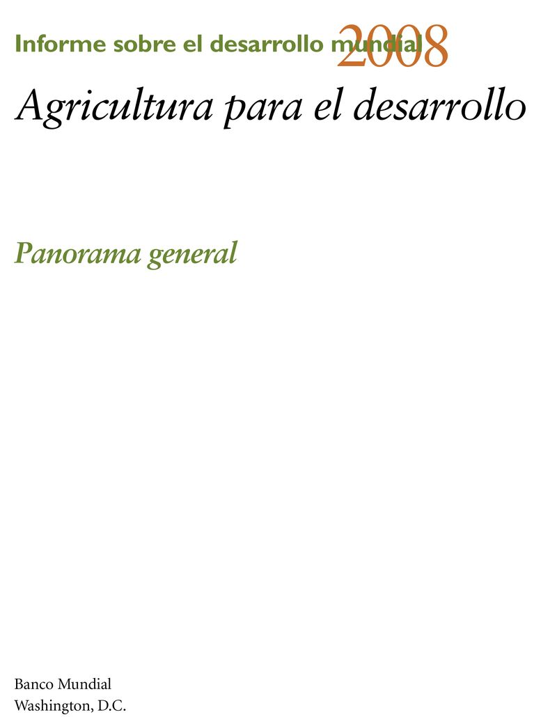 Agricultura para el Desarrollo 2008
