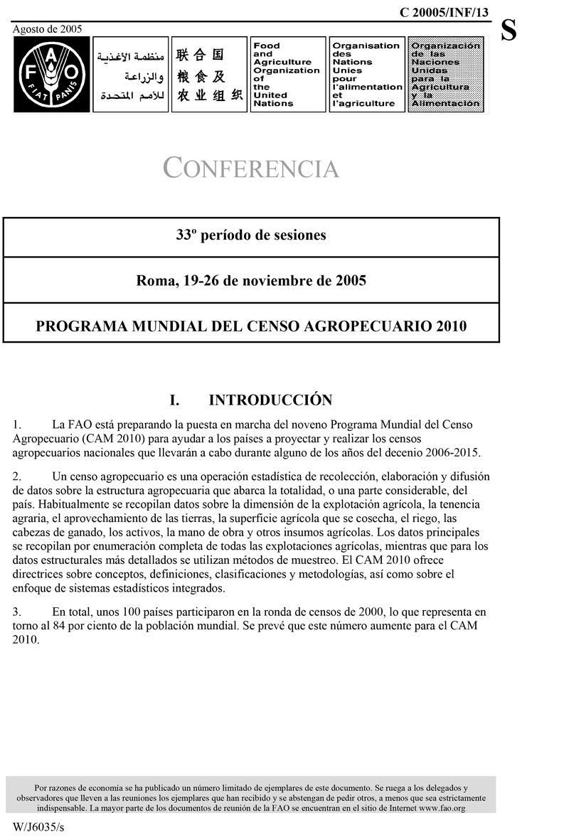 Programa mundial de Censo Agropecuario 2010