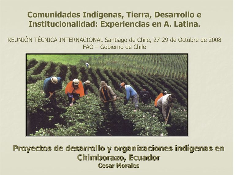 Organizaciones Indígenas y Desarrollo. El caso de Chimborazo