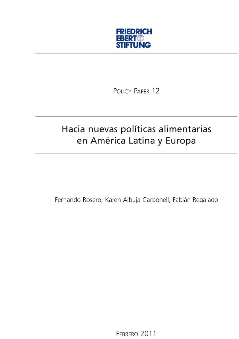 Hacia nuevas políticas alimentarias en América Latina y Europa
